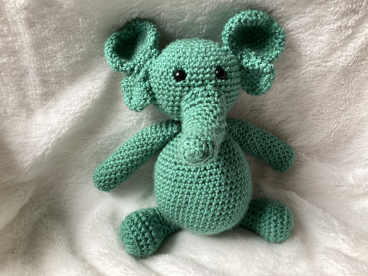 Green  elephant crochet  teddy