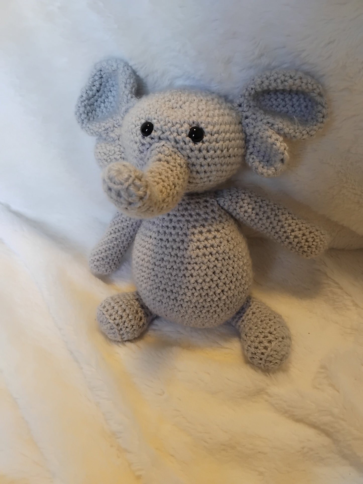 Gray elephant crochet teddy