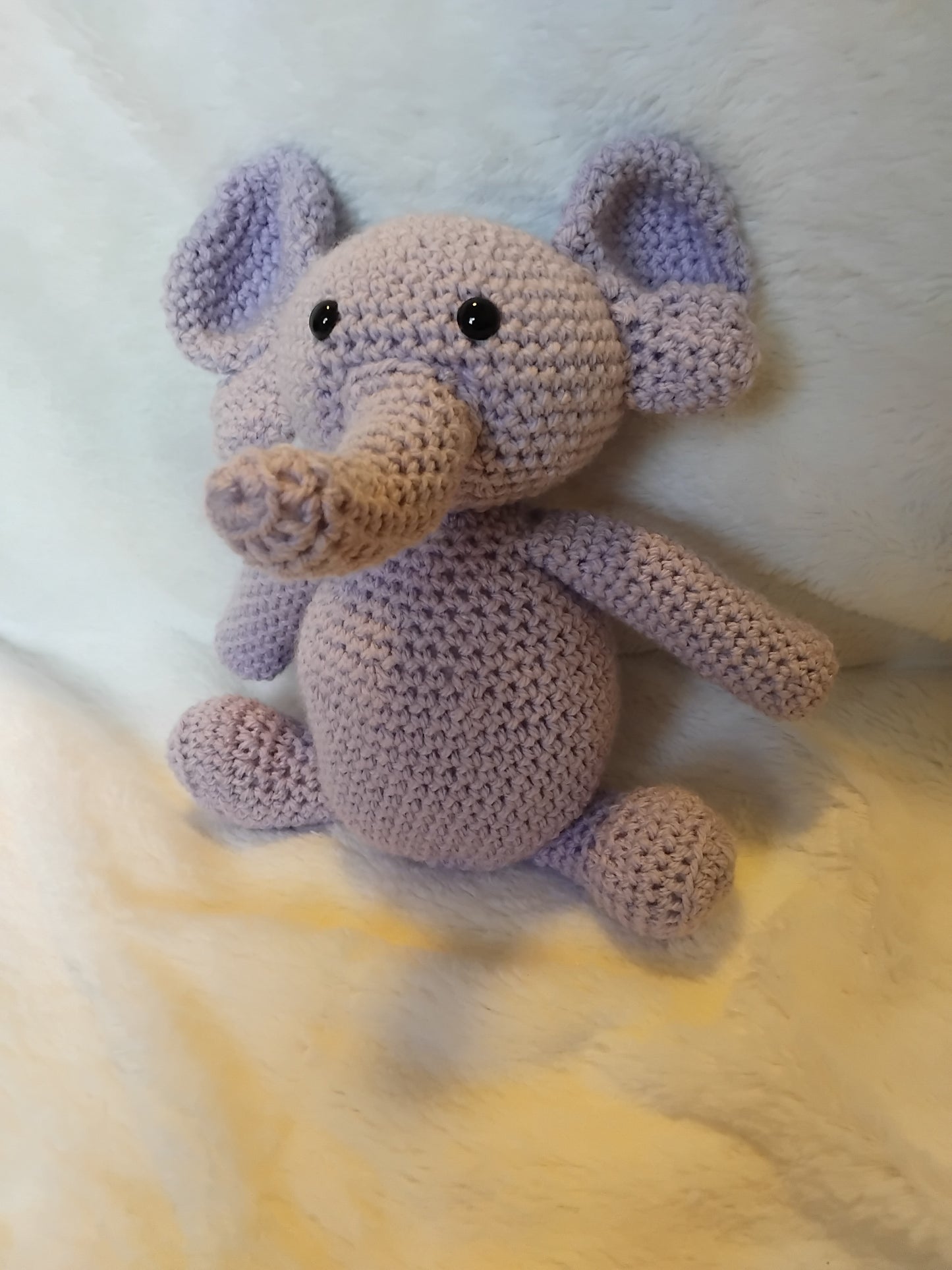 Light purple elephant crochet teddy