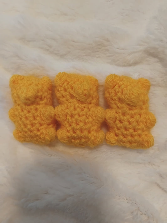 Yellow crochet gummy bear