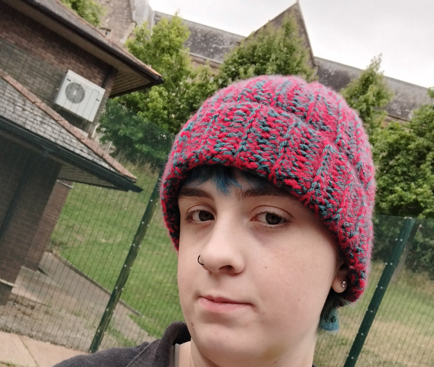 Crochet multi-coloured beanie