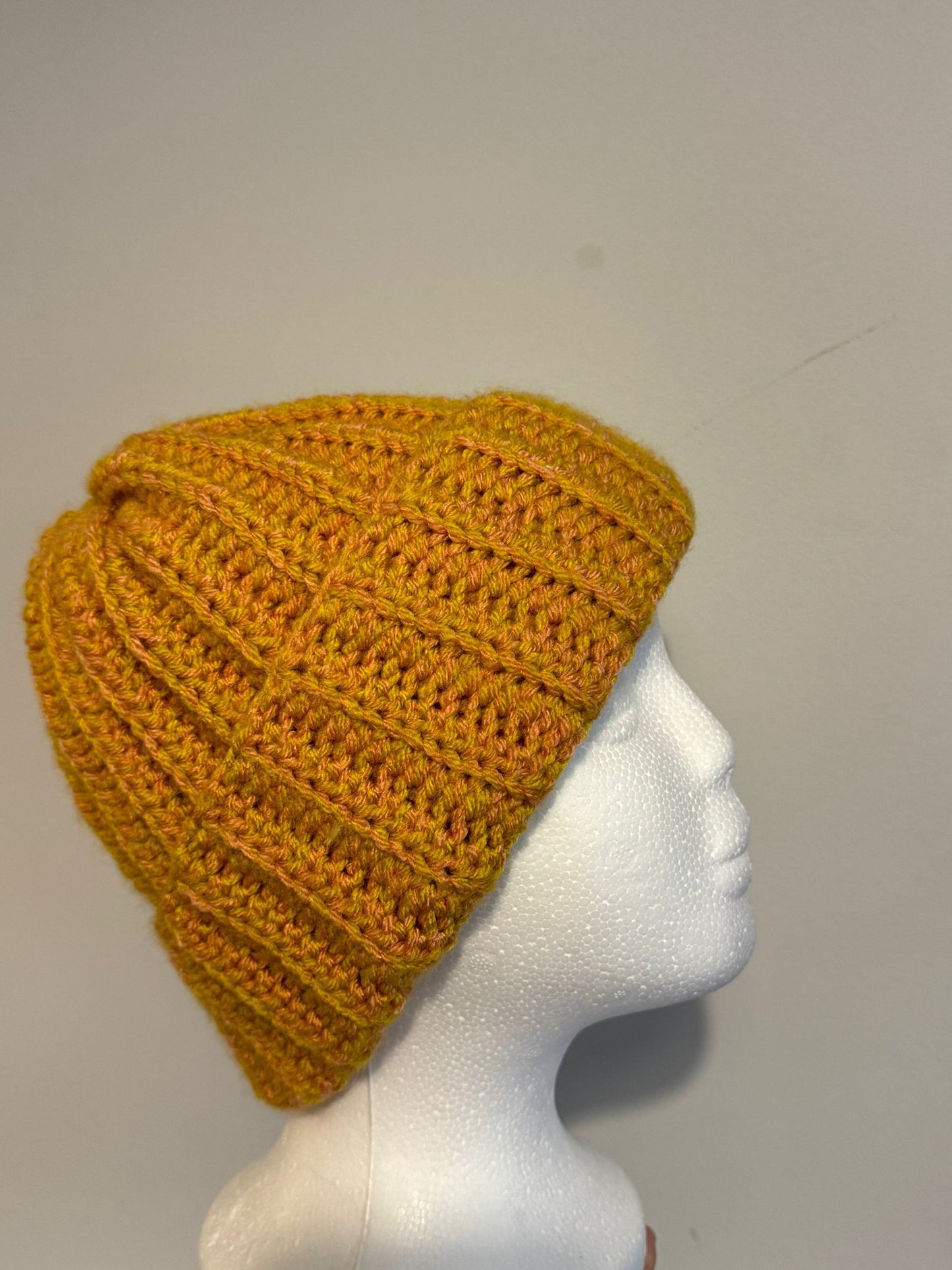 crochet multi-coloured beanie